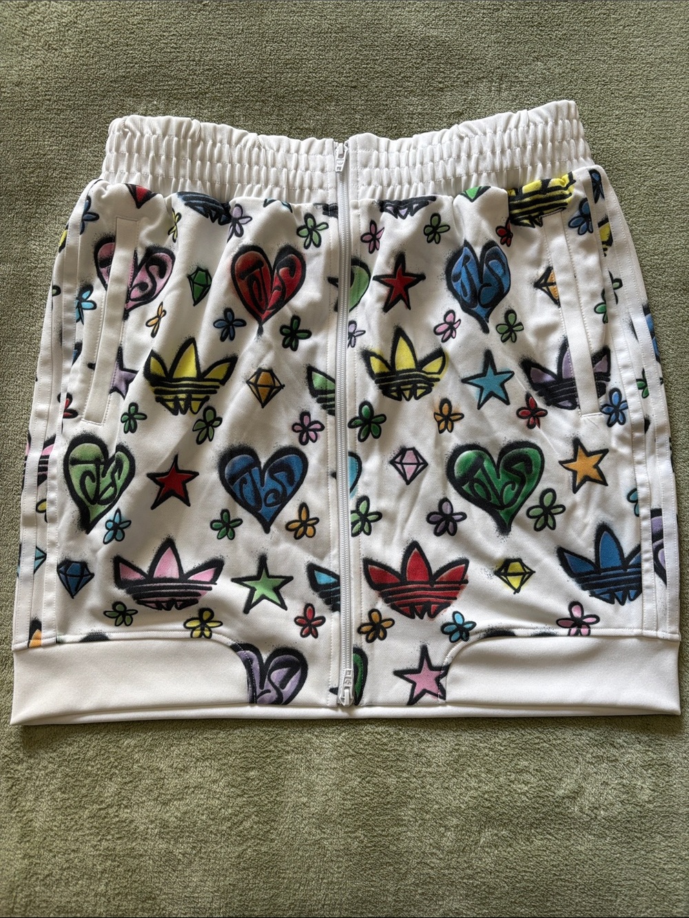 Jeremy Scott adidas White Skirt with Multicolor print